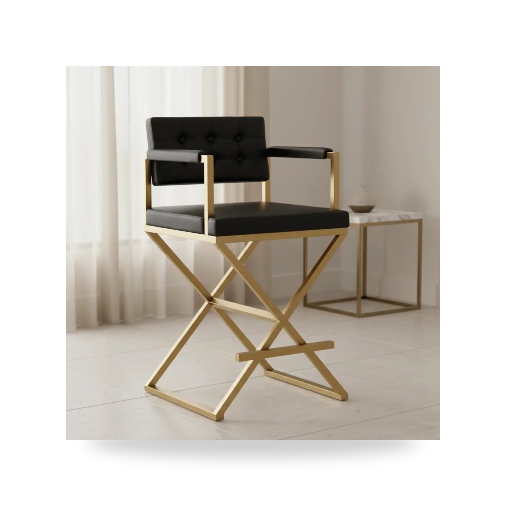 كرسي جلوس بتصميم أنيق - كرسي فولاذ أسود Director Counter TOV - من TOV Furniture