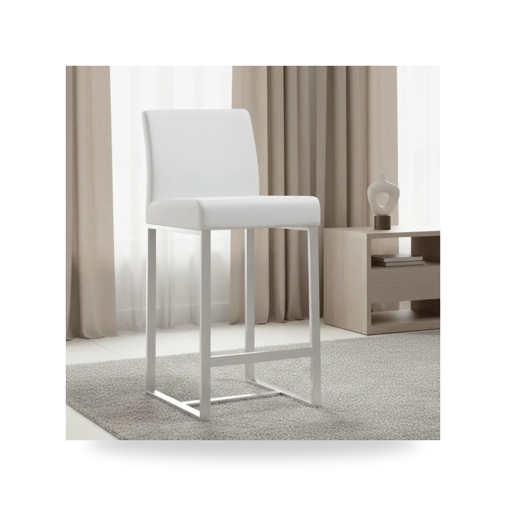 كرسي جلوس بتصميم أنيق - كرسي فولاذ أبيض Denmark Counter TOV - من TOV Furniture