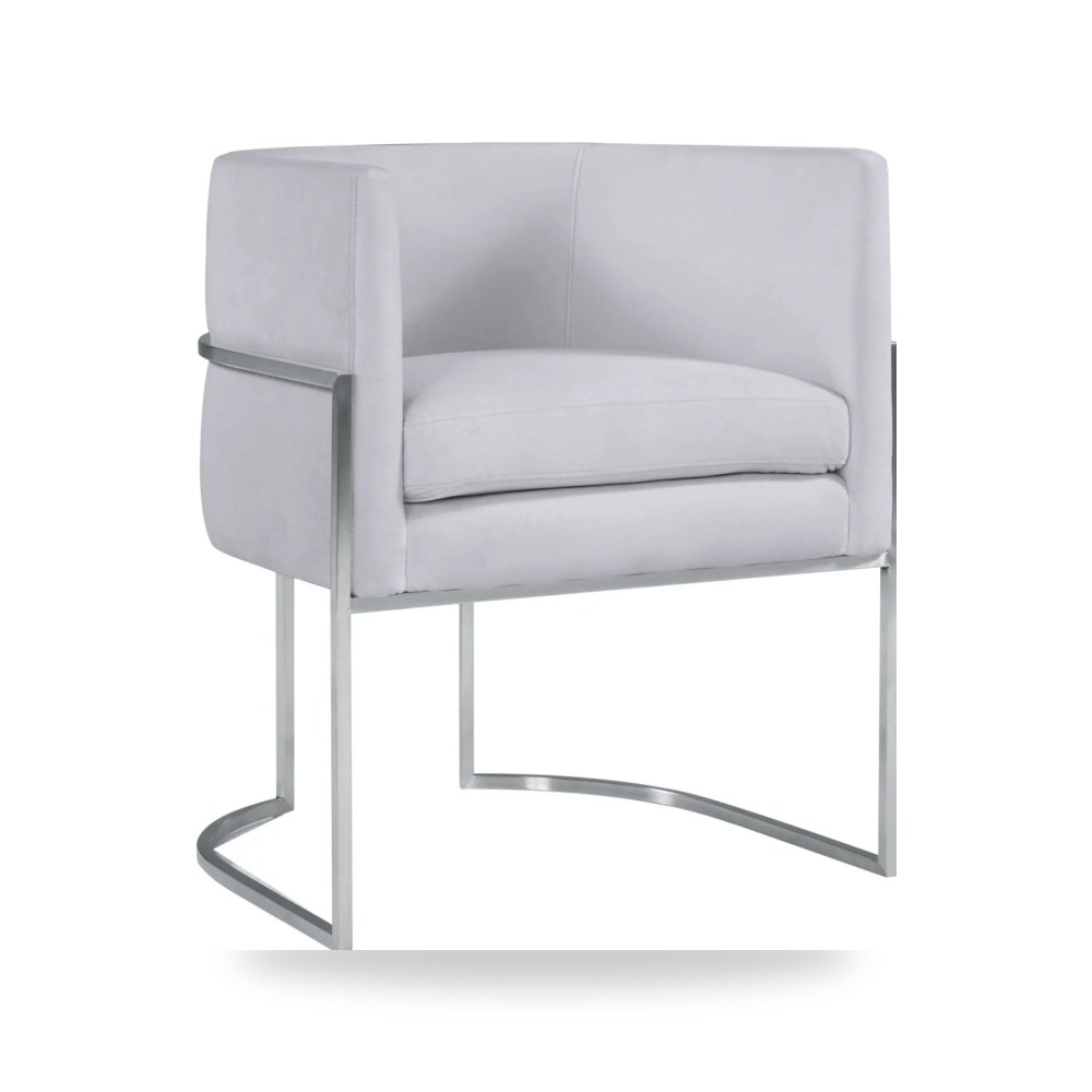 كرسي طعام فاخر - كرسي طعام فضي TOV موديل TOV D6300 - من TOV Furniture - طراز TOV-D6300
