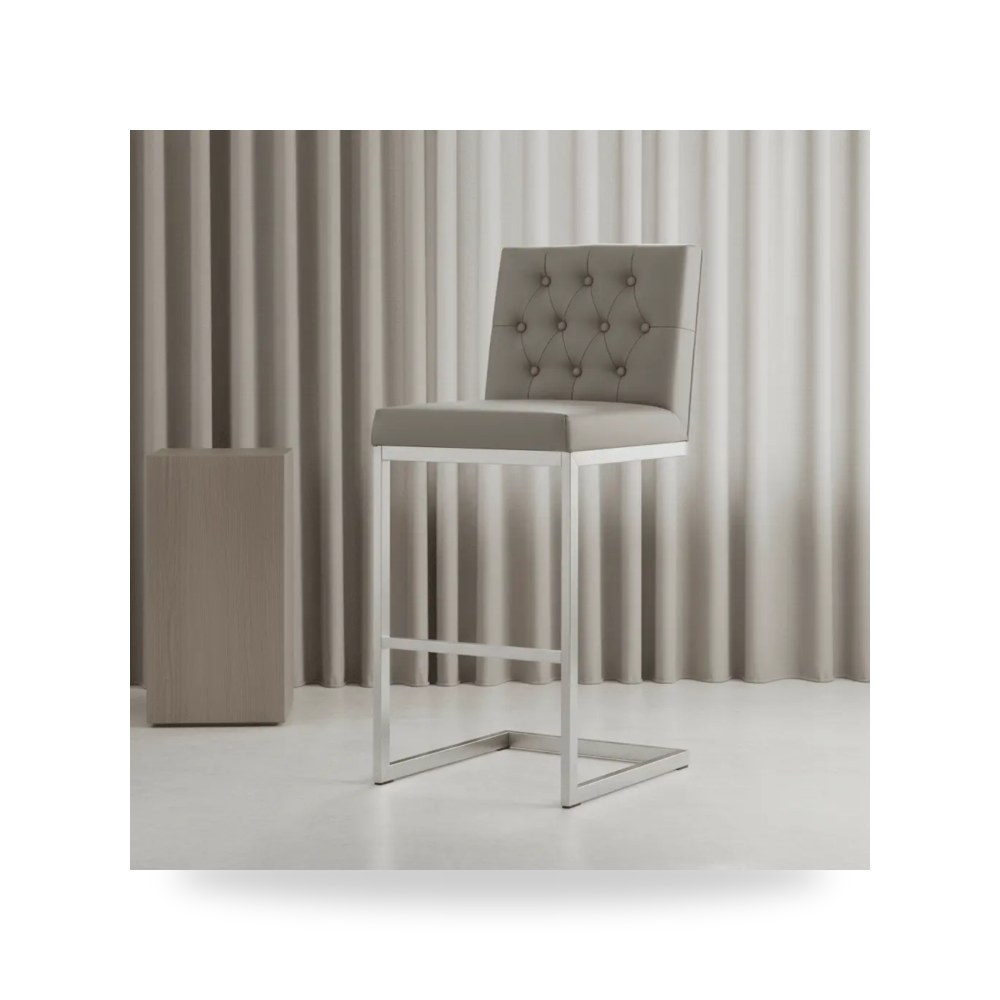 كرسي جلوس بتصميم أنيق - كرسي فولاذ رمادي Helsinki Barstool TOV - من TOV Furniture