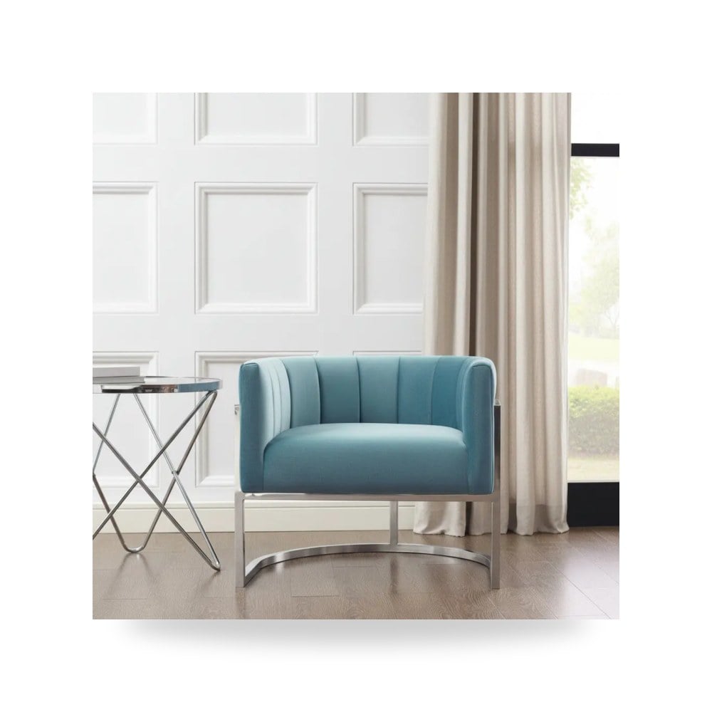 كرسي جلوس بتصميم أنيق - كرسي فضي TOV أصلي معتمد - من TOV Furniture - طراز TOV-A147