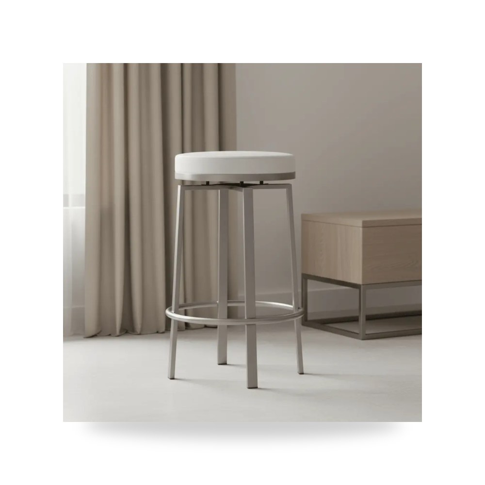 كرسي جلوس بتصميم أنيق - كرسي فولاذ أبيض Pratt Counter TOV - من TOV Furniture - طراز
