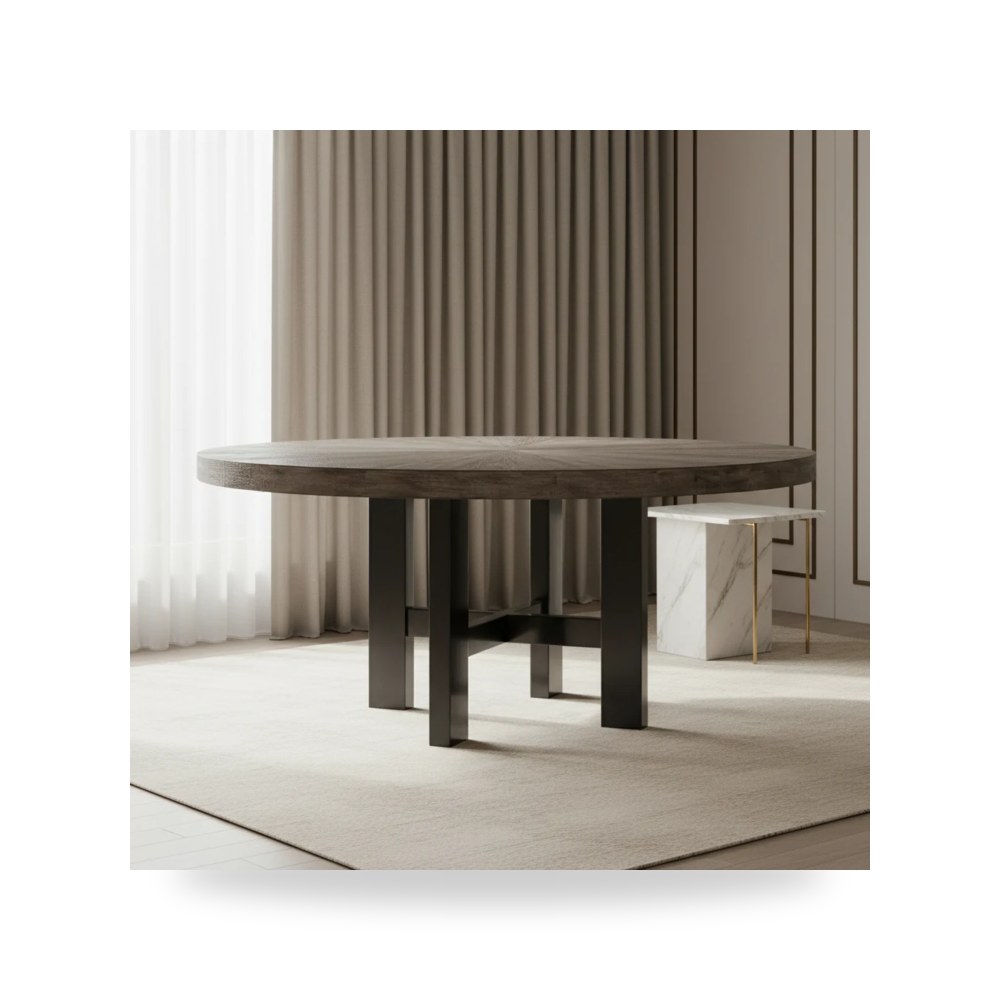 Curata 72in Round Dining Table طاولة طعام مستديرة مقاس 72 موديل 1600-75211-MWD Hooker