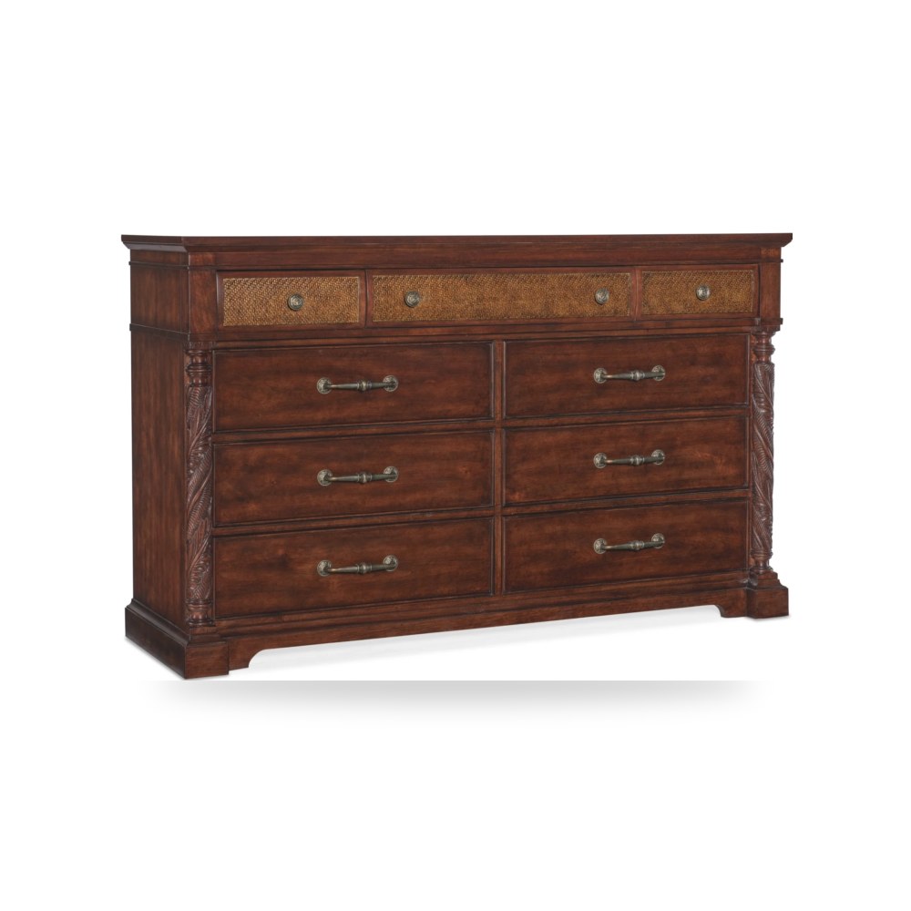 وحدة أدراج وكومودينة غرف نوم - Charleston Nine Drawer Dresser خزانة - من Hooker Furniture