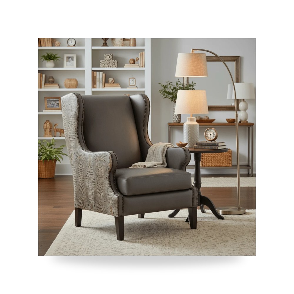 كرسي جلوس بتصميم أنيق - Club Chair with Faux Croc كرسي النادي مع فو - من Hooker Furniture