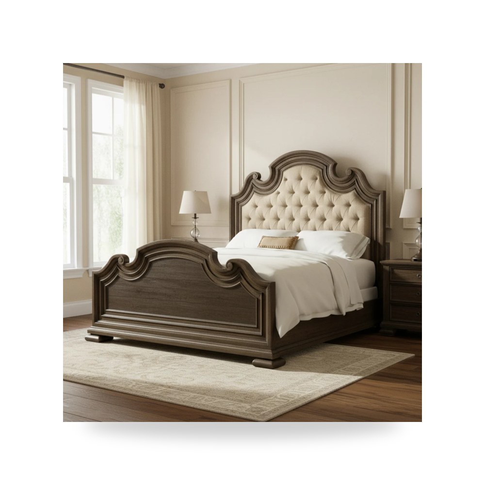 سرير نوم فاخر - سرير بلوط أحمر معتمد - من Hooker Furniture - طراز 5960-90850-MULTI