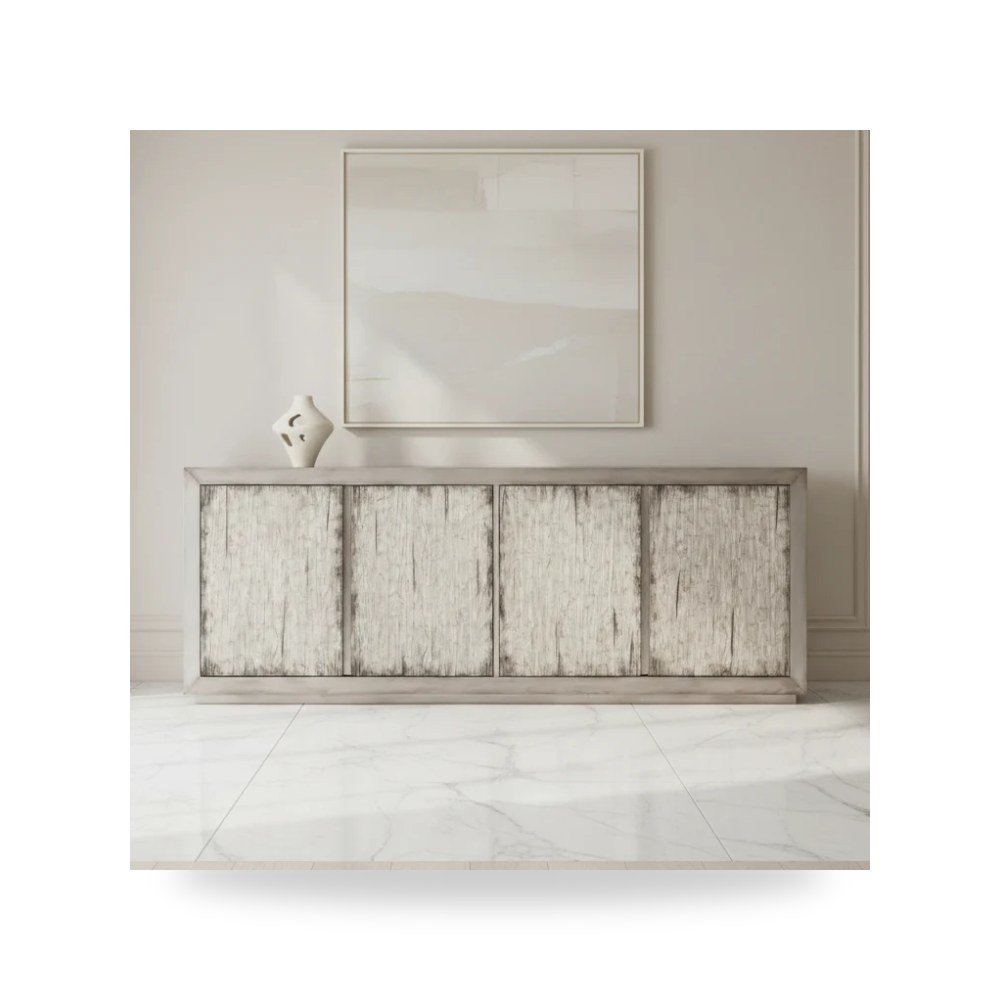 بوف ومسند قدم عثماني - بوفيه كونسول أحمر Hooker موديل 638 85400 SLV - من Hooker Furniture