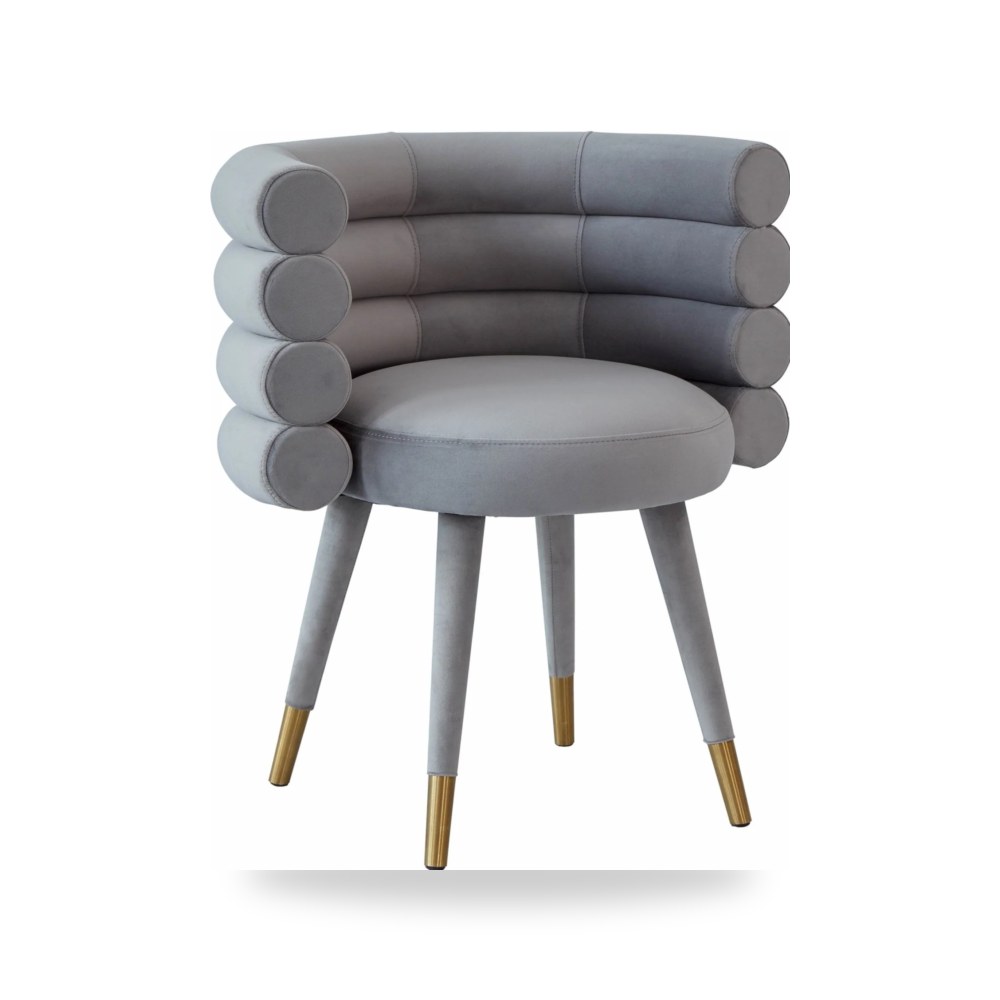 كرسي طعام فاخر - كرسي طعام قطيفة رمادي Betty TOV - من TOV Furniture - طراز TOV-D68122