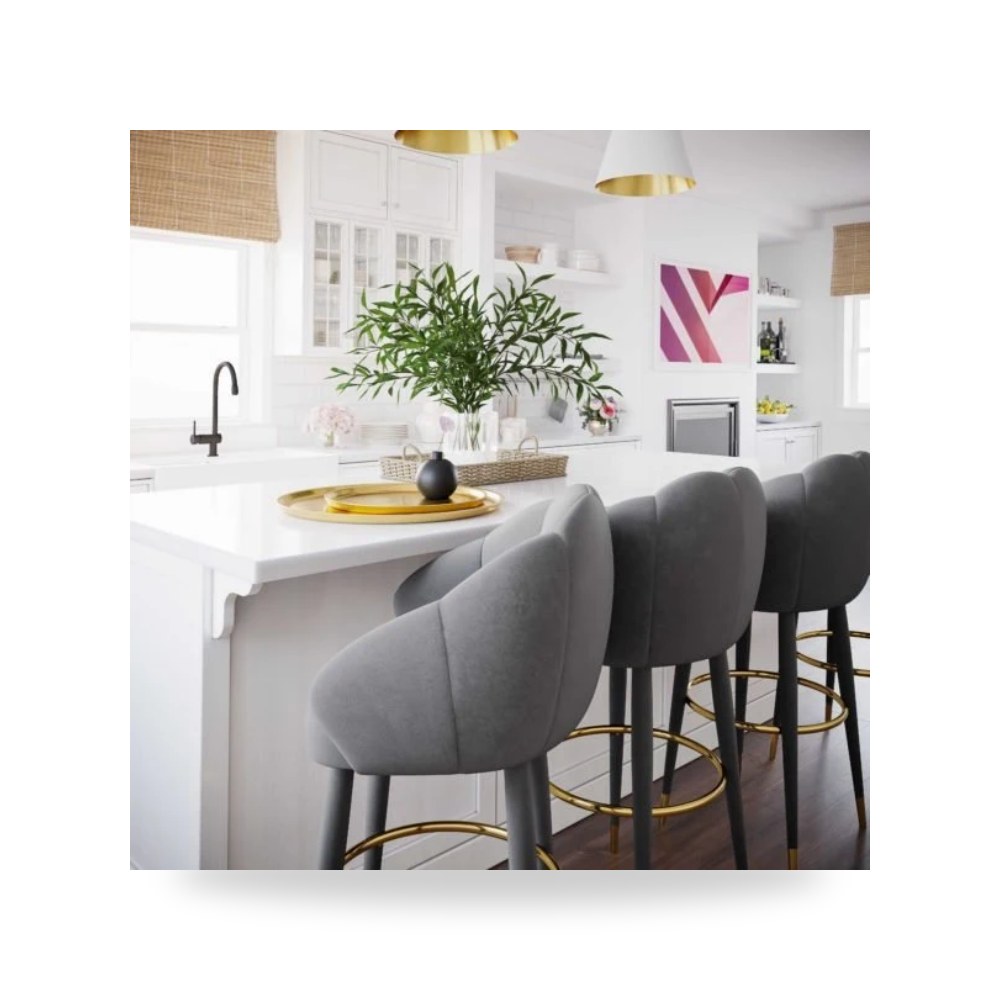 كراسي ومقاعد فاخرة - Counter Stools رمادي TOV موديل TOV D68241 - من TOV Furniture