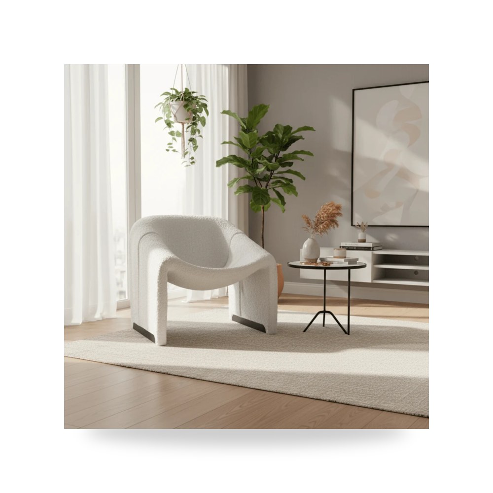 كرسي بذراعين فاخر - Florin Cream Accent Chair - طراز WR0802-0004-21