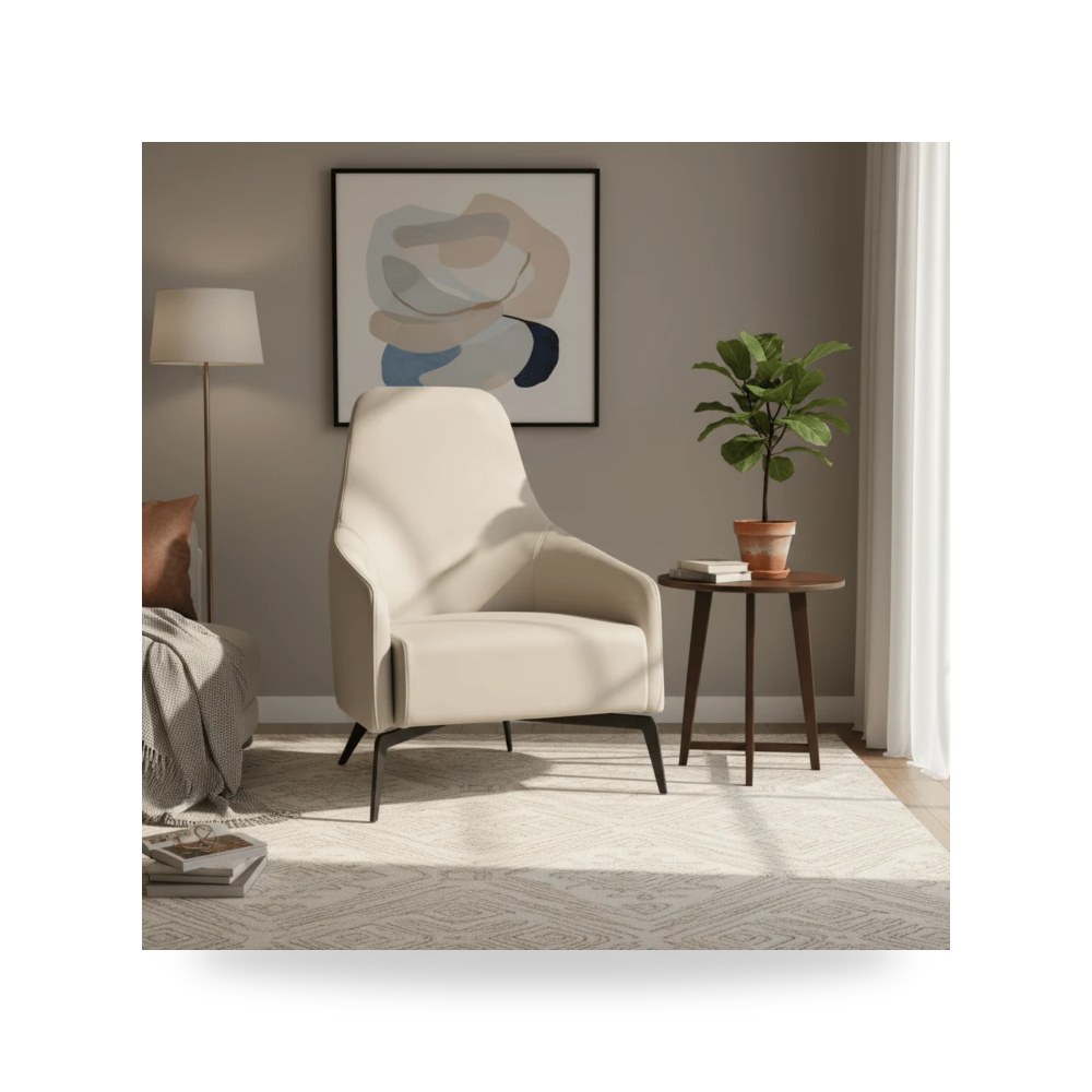 كرسي بذراعين فاخر - Eros Beige Accent Chair - طراز WR0802-0010-21