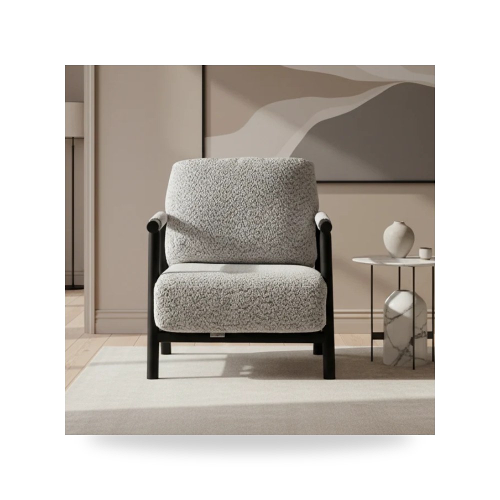 كرسي بذراعين فاخر - Arsenio Grey Accent Chair - طراز WR0802-0015-21