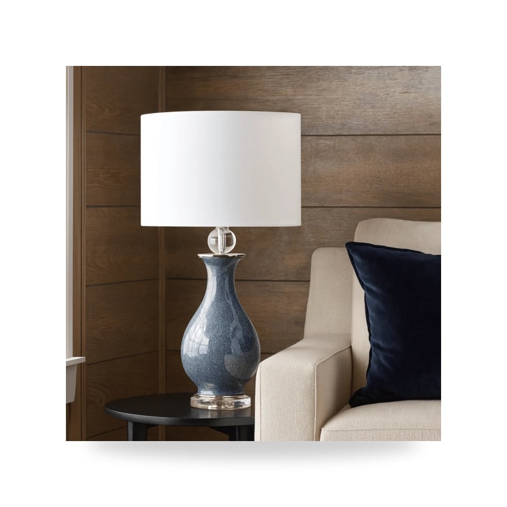 أباجورة طاولة ديكور Jarvis 28"Ht.,Ceramic&Crystal Crackle Fini أزرق موديل CVAP2671