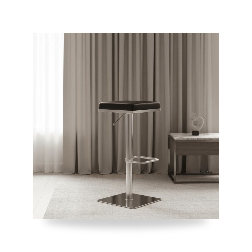 كراسي ومقاعد فاخرة - ستانلس ستيل فولاذ أسود Bari Barstool TOV - من TOV Furniture
