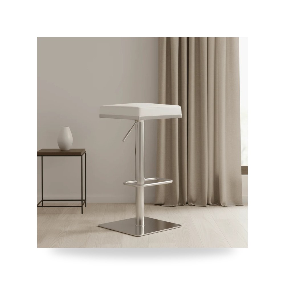 كراسي ومقاعد فاخرة - ستانلس ستيل فولاذ أبيض Bari Barstool TOV - من TOV Furniture