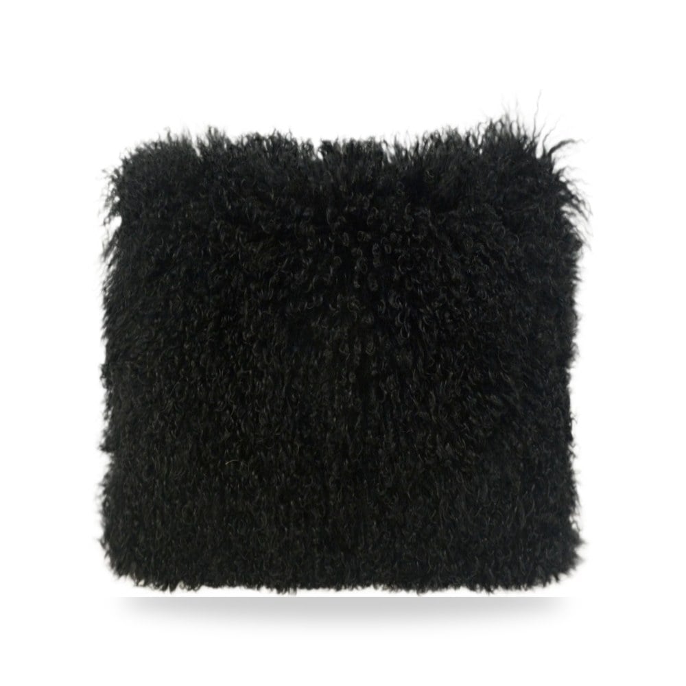 وسادة نوم مريحة - Tibetan Sheep Black Large Pillow - من TOV Furniture - طراز TOV-C5716