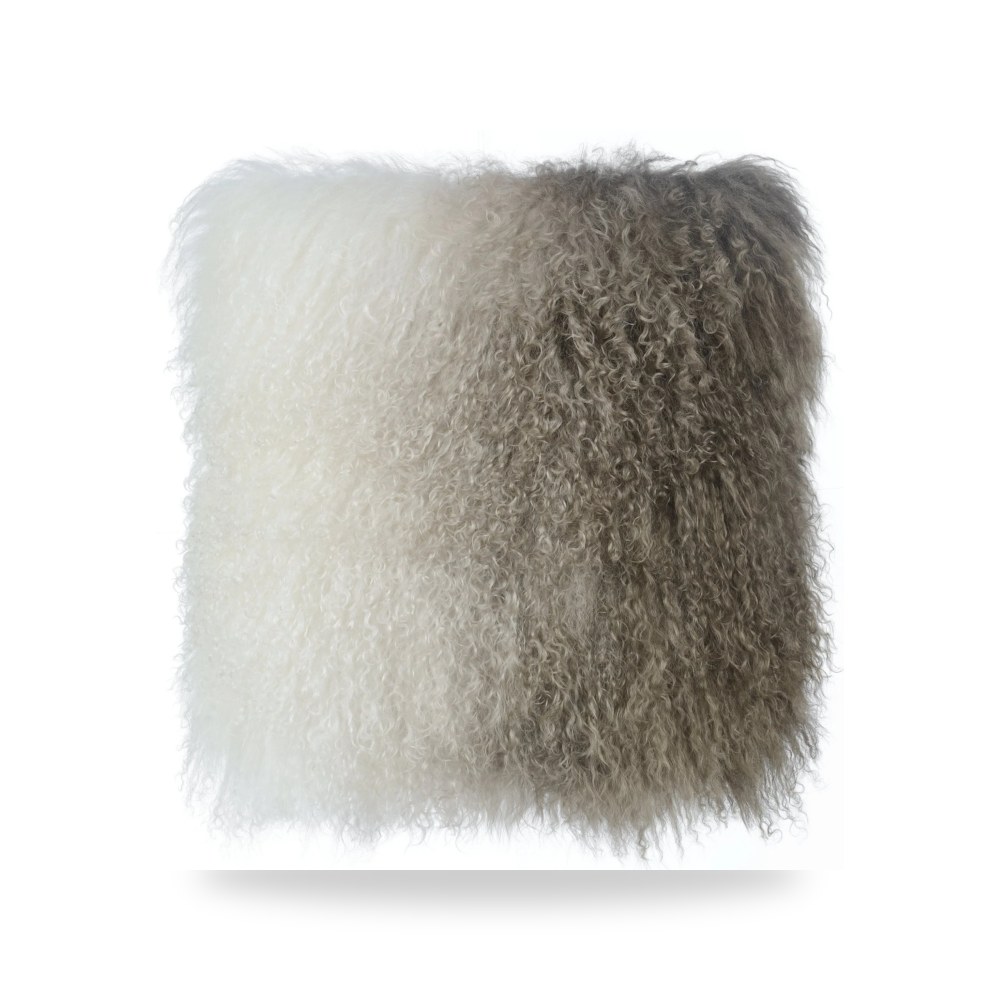 وسادة نوم مريحة - Tibetan Sheep Pillow White to Brown - من TOV Furniture - طراز TOV-C5706