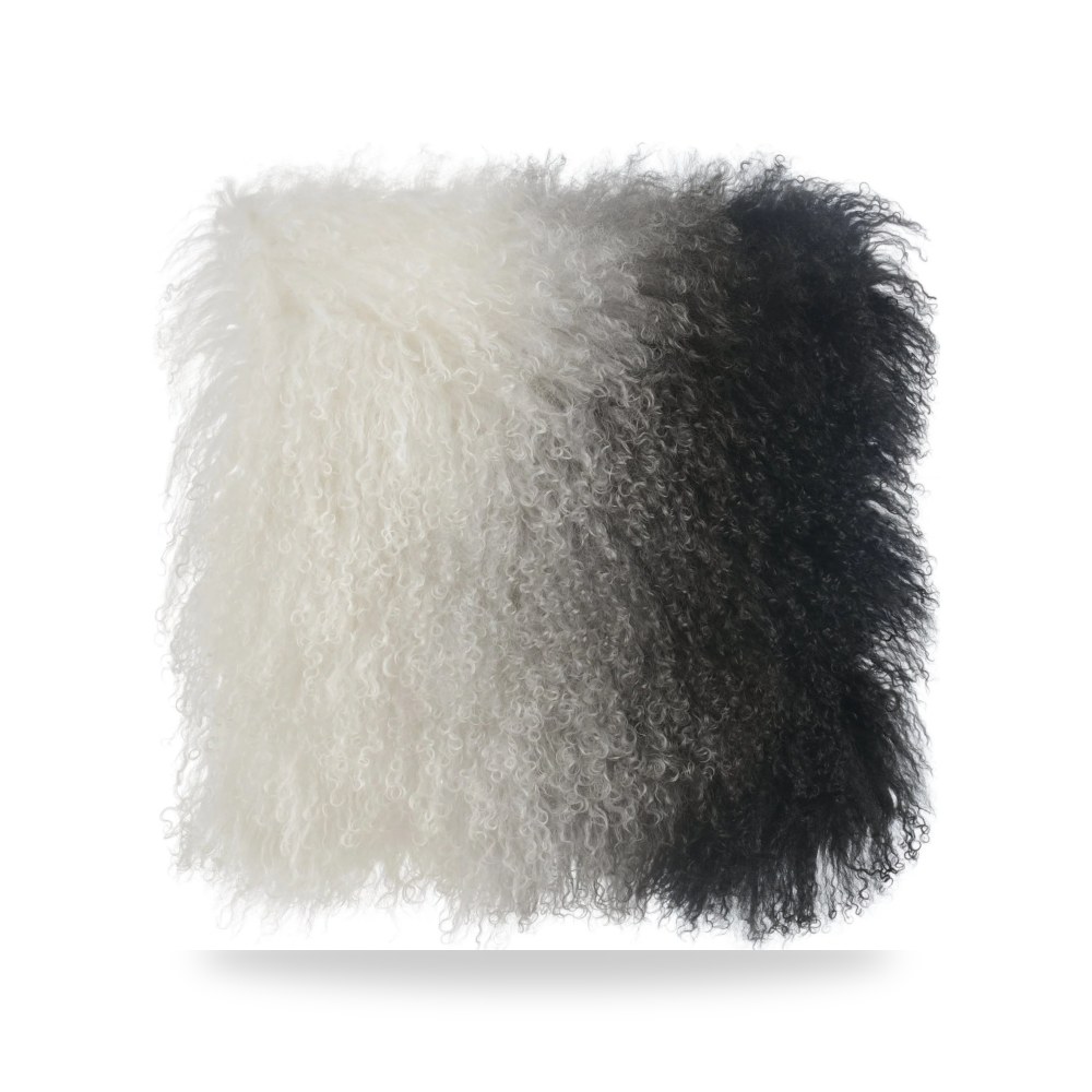 وسادة نوم مريحة - Tibetan Sheep Pillow White to Black - من TOV Furniture - طراز TOV-C5700