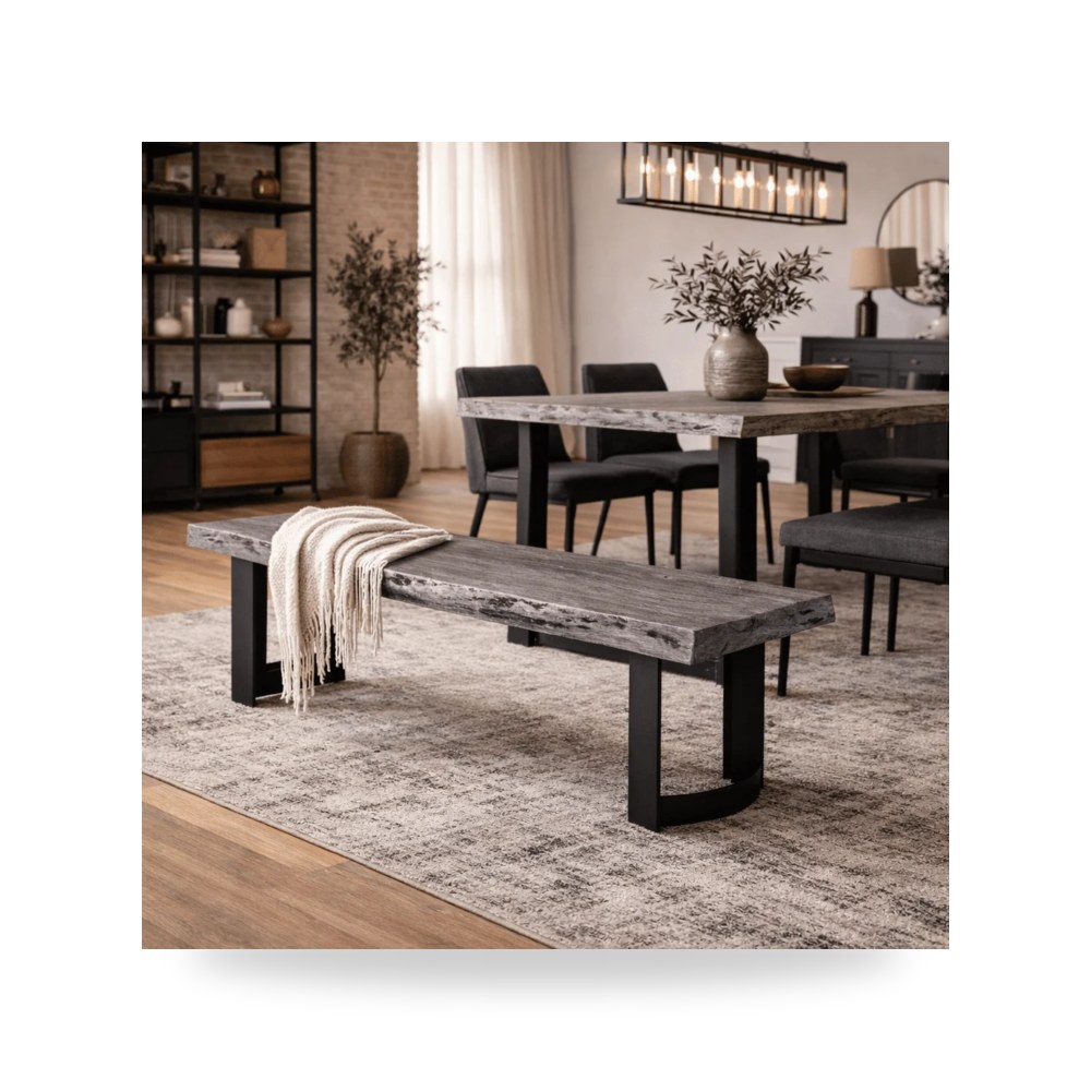 كراسي ومقاعد فاخرة - Dining Benches رمادي Moe's Home موديل VE 1038 - طراز VE-1038-29