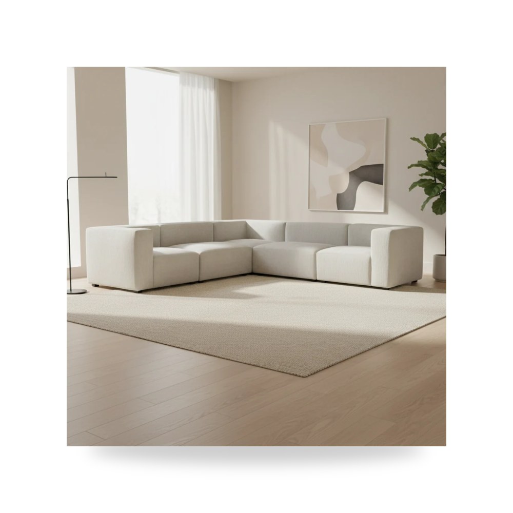 كراسي ومقاعد فاخرة - أريكة زاوية قطن معتمد - من Moe's Home - طراز WB-1016-05