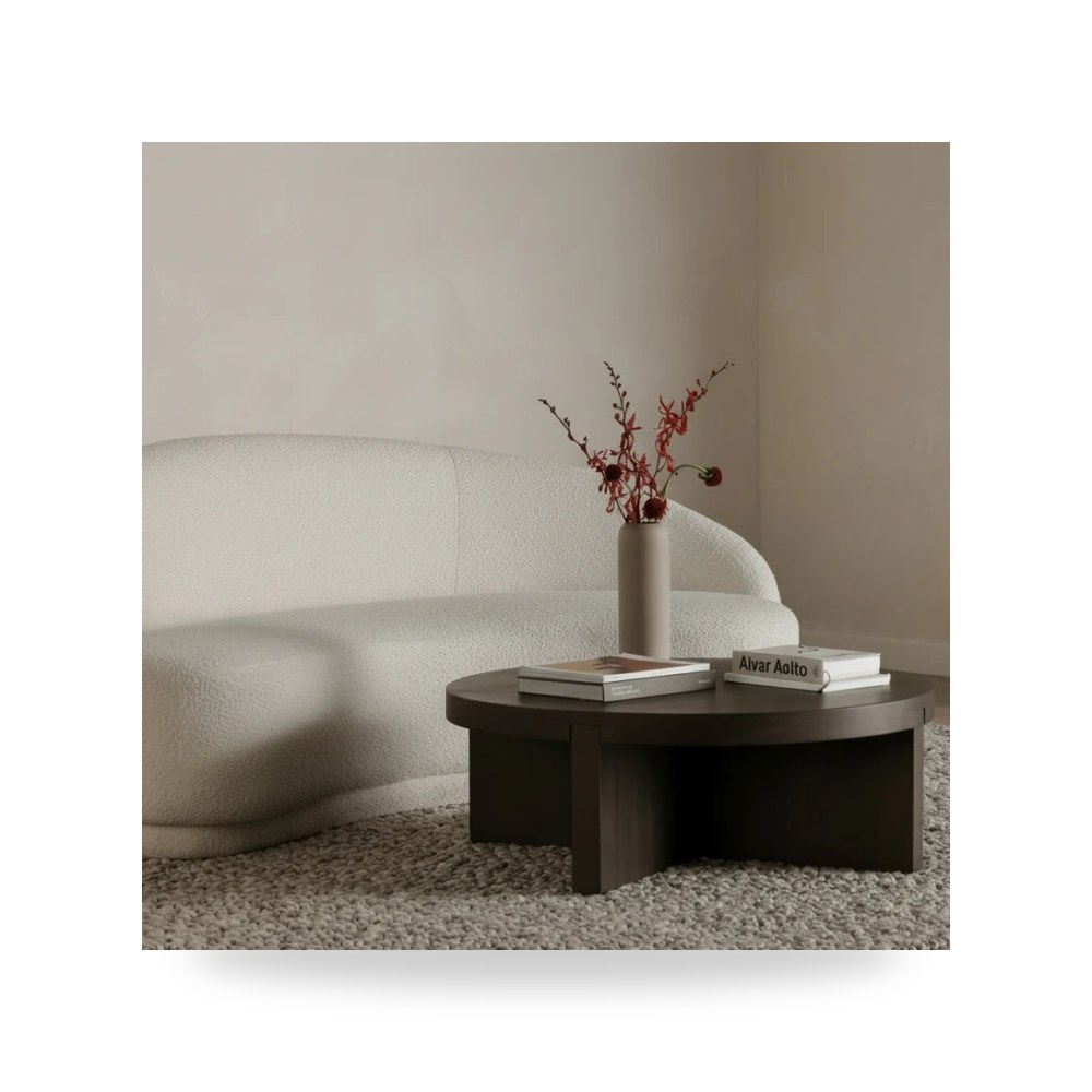 طاولة قهوة لغرفة المعيشة Folke Round Light بني موديل BC-1117-21 Moe's Home