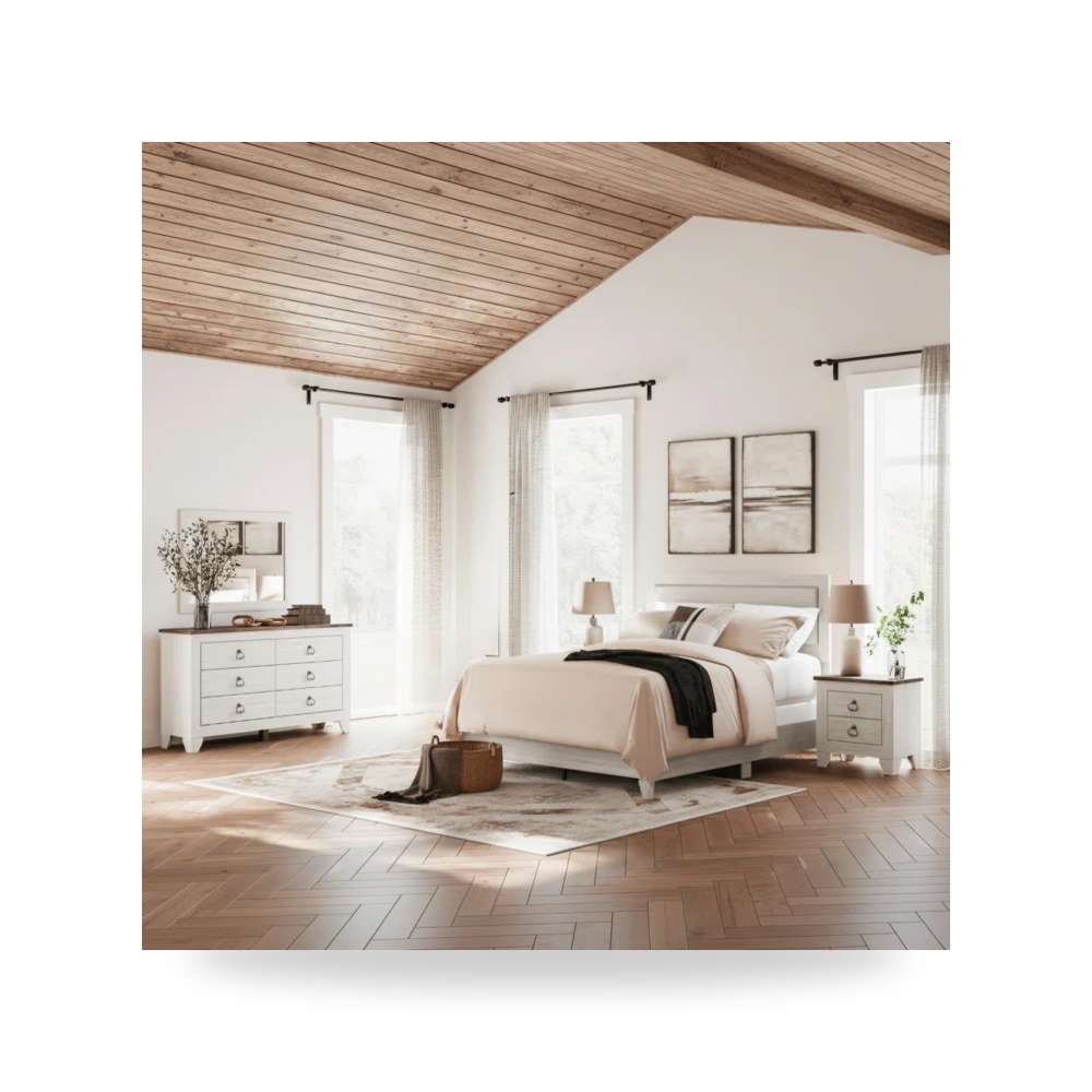 أثاث غرف نوم وأسرّة - طقم غرفة نوم أحمر Ashley موديل B4804 KingUPH
