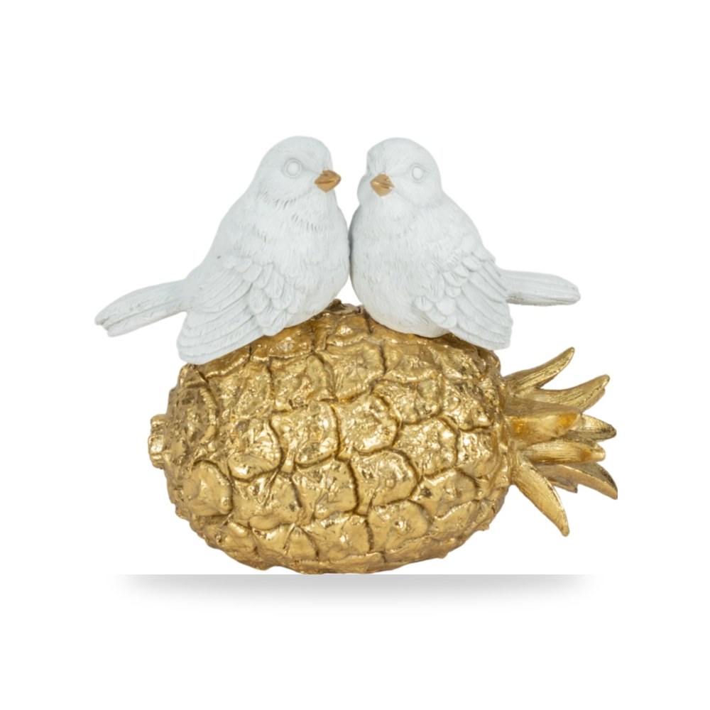 صنوبر أبيض Birds Pineapple, White - gold من ساج بروك هوم Sagebrook Home موديل موديل 20436