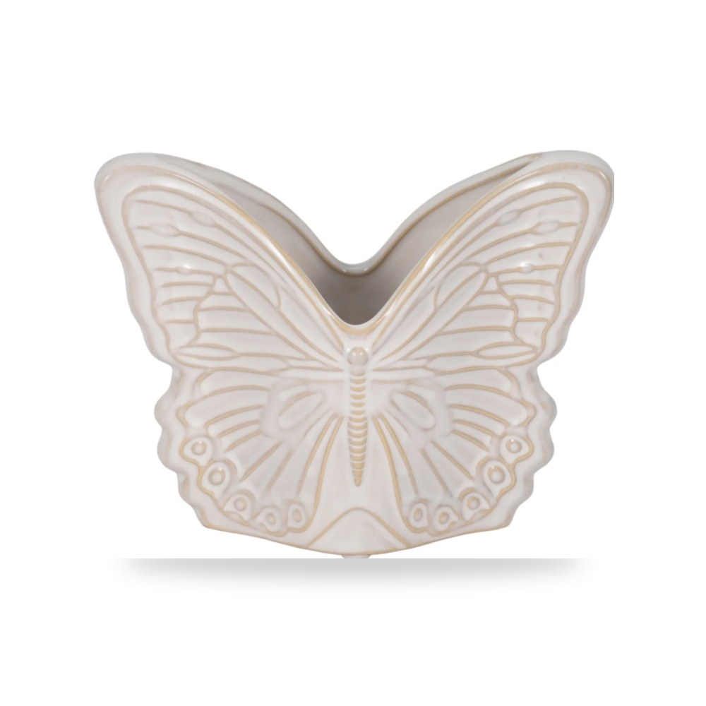 أثاث غرف نوم وأسرّة - عاجي Butterfly Planter, Sagebrook - من Sagebrook Home