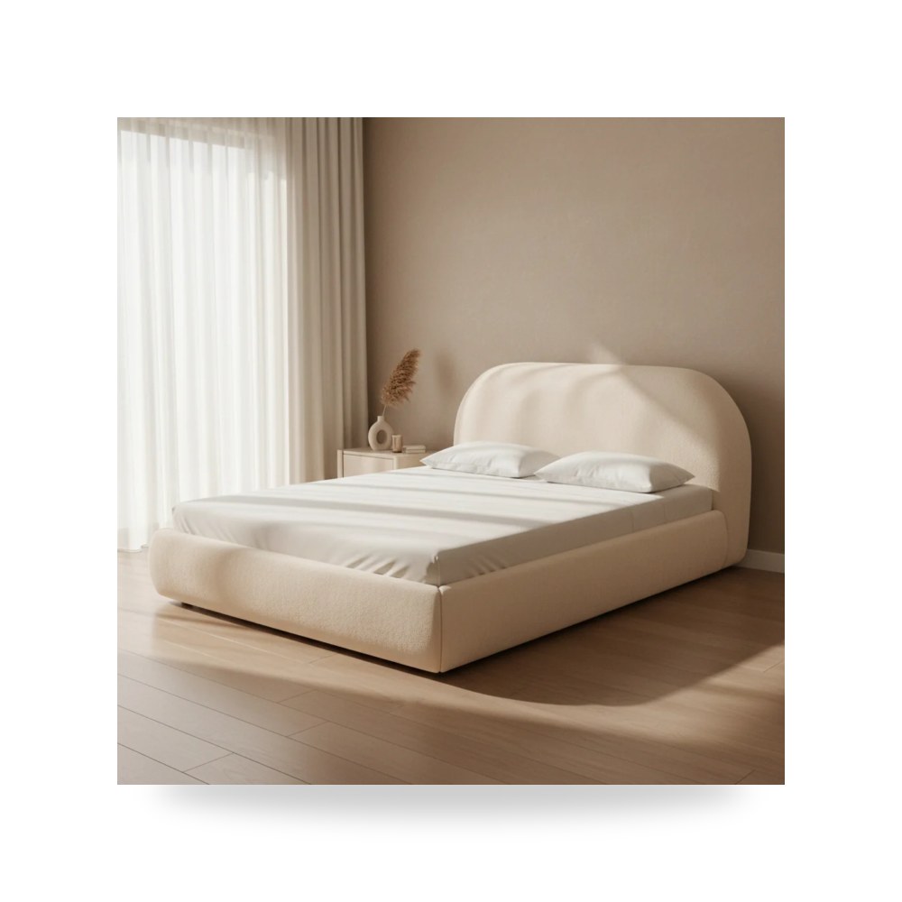 سرير نوم فاخر - سرير قطيفة كريمي Bara TOV - من TOV Furniture - طراز TOV-B68877