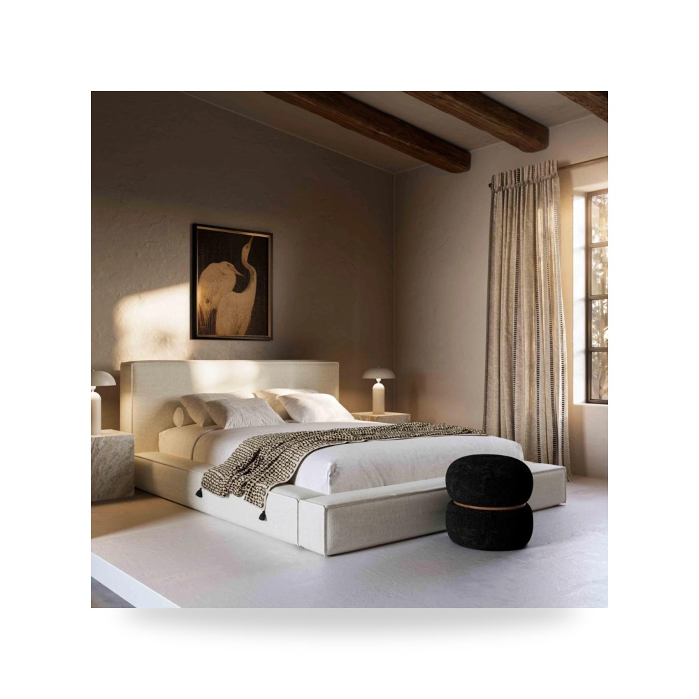 سرير نوم فاخر - سرير كتان كريمي Olafur Queen TOV - من TOV Furniture - طراز TOV-B68822