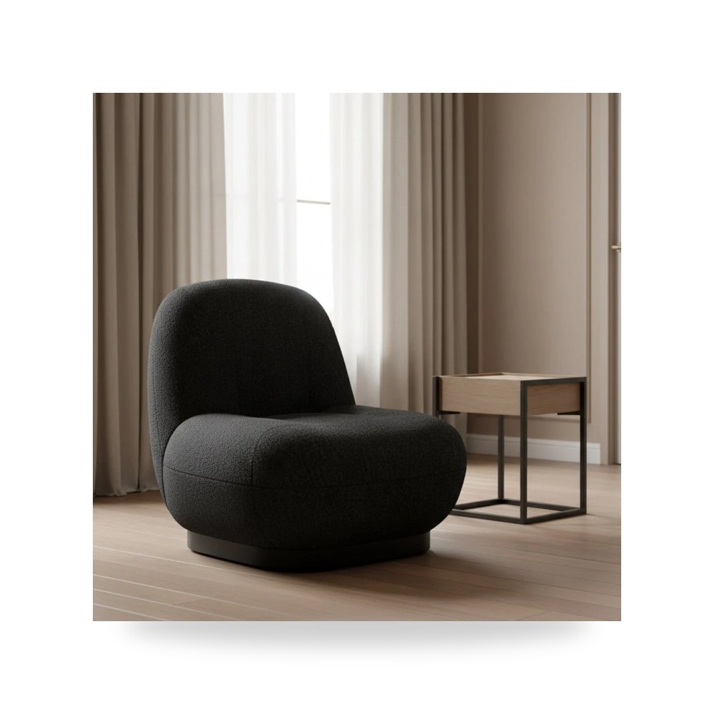 كرسي استرخاء مريح - كرسي استرخاء بذراعين - طراز HC03606-Black