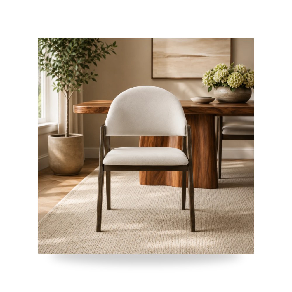 كرسي طعام فاخر - 3020 6 Seater Brown Dining Chair - طراز WM-3020-C