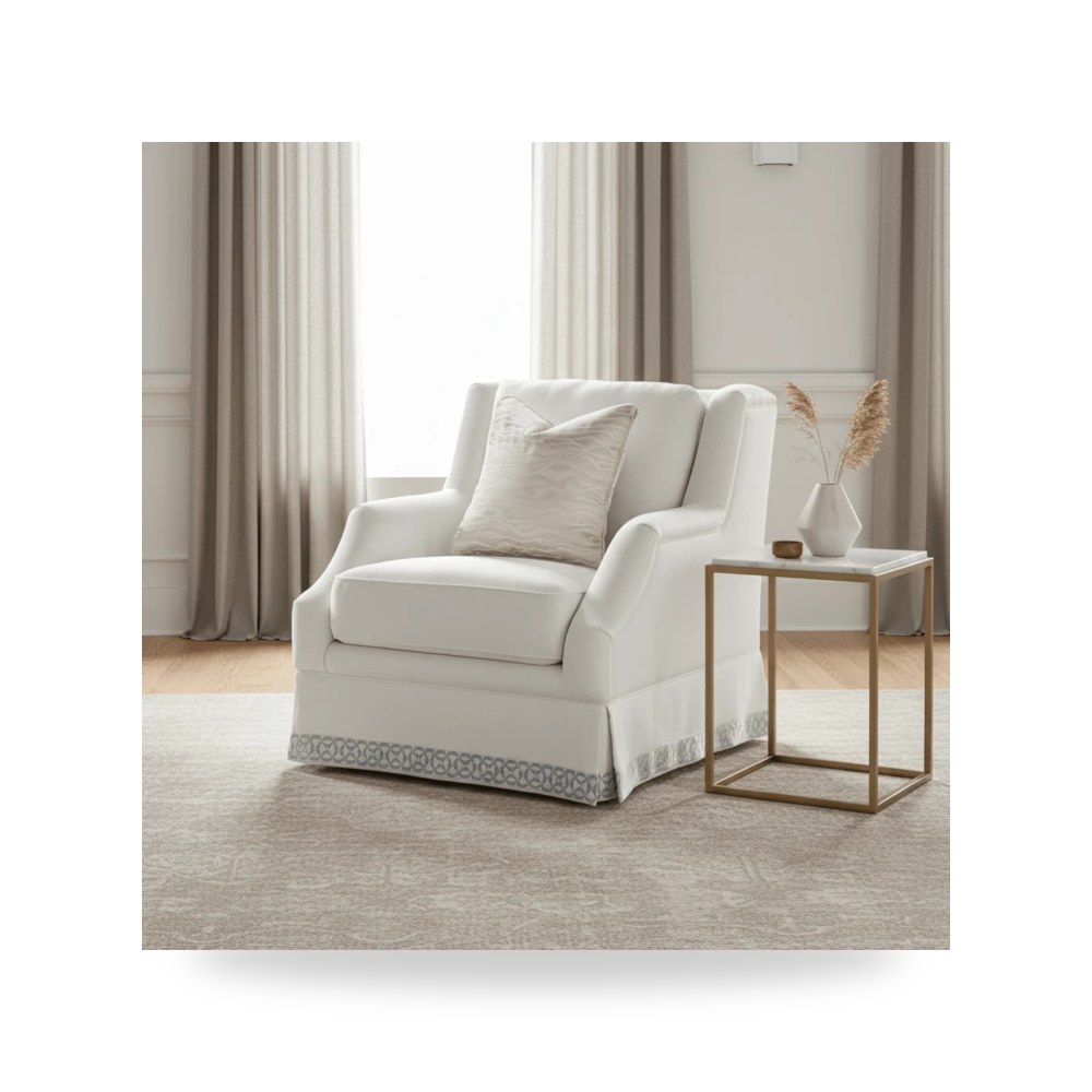 كرسي جلوس بتصميم أنيق - Copacabana White Chair - طراز R0802-000420