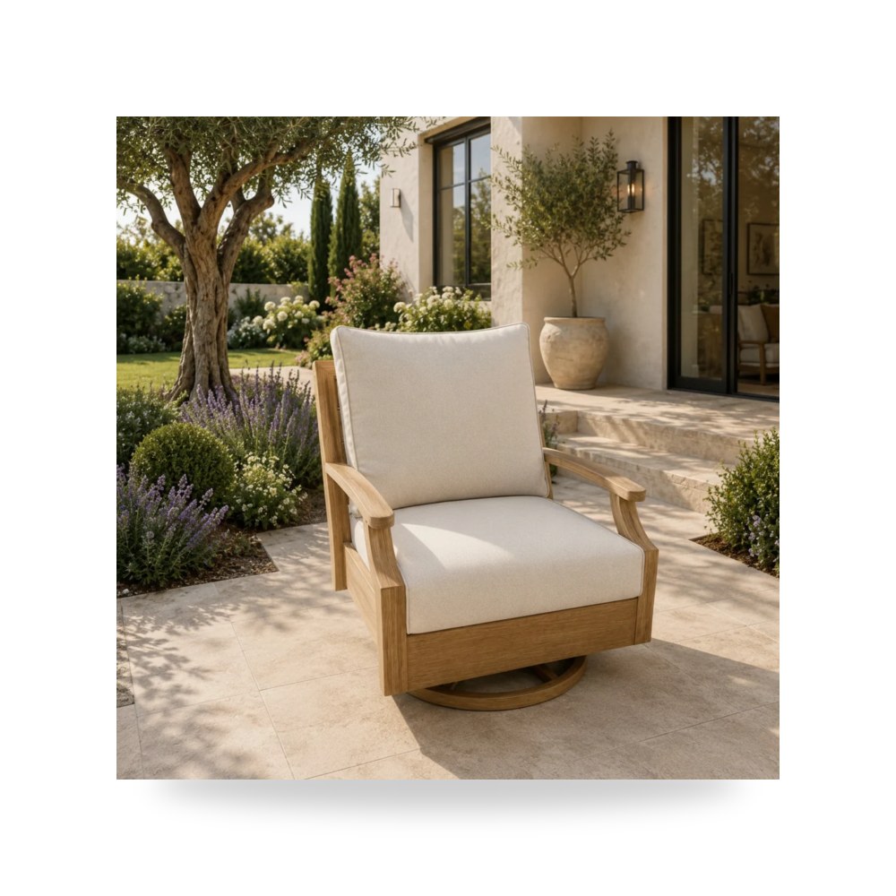 كرسي جلوس بتصميم أنيق - Rainier Ranch Outdoor Swivel Glider Chair with Cushion