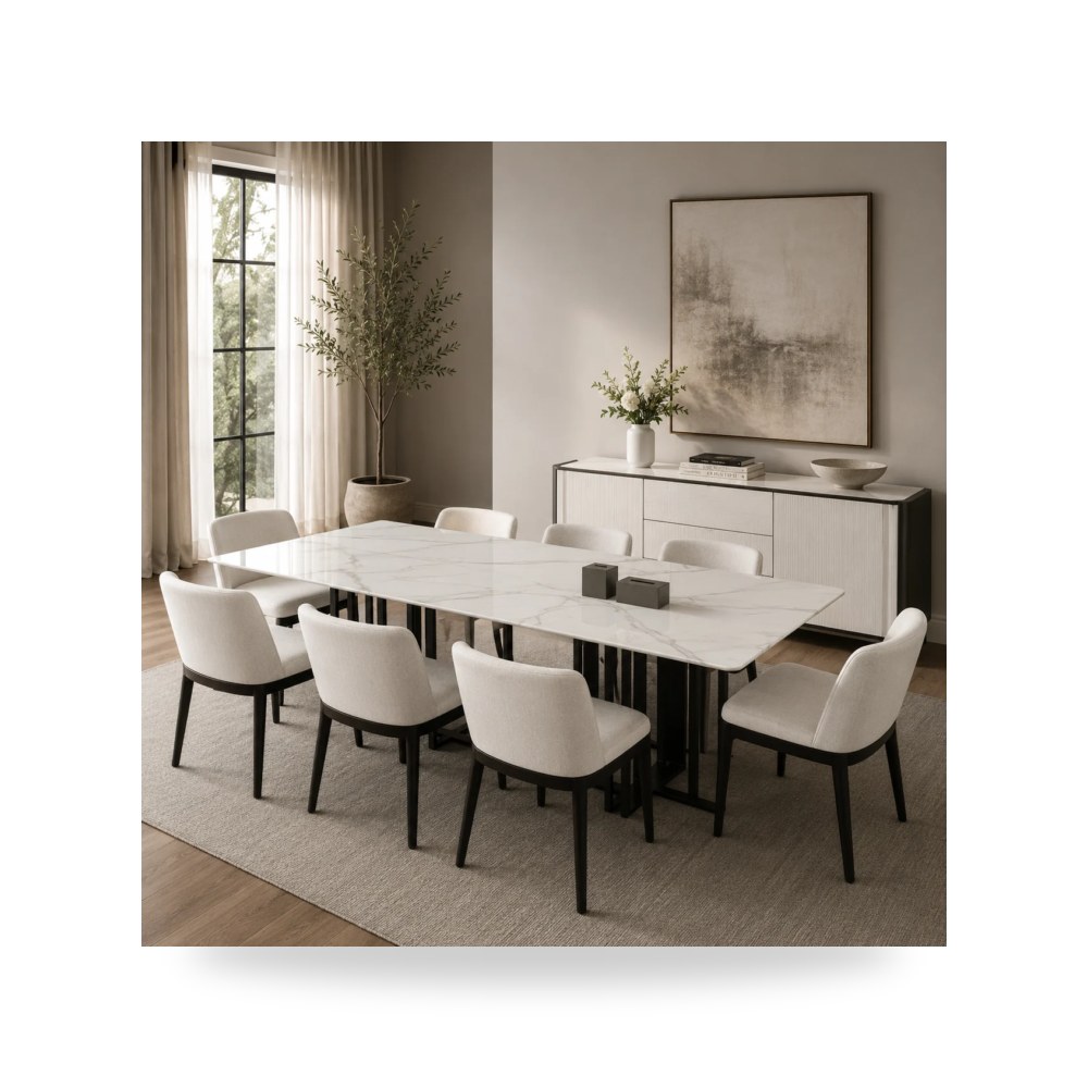 كرسي طعام فاخر - طقم غرفة طعام أسود - طراز R1694-D05-SET