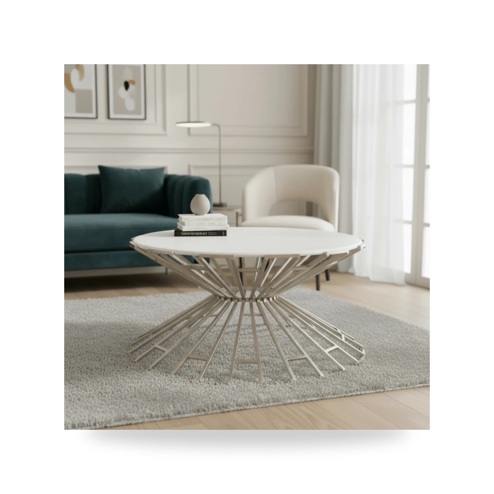 طاولة قهوة فضي Sagebrook Home موديل 13752 02