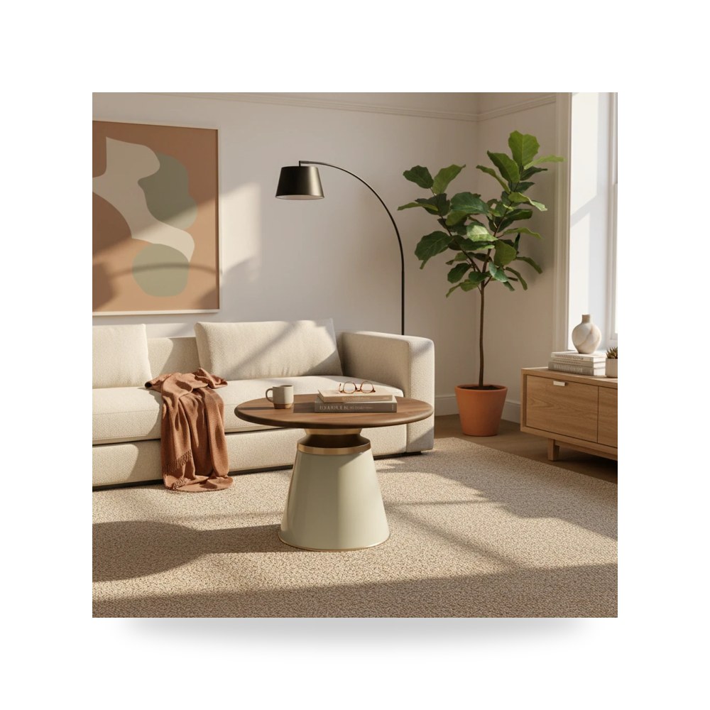 طاولة قهوة خشبي كريمي Nebular Sagebrook Home