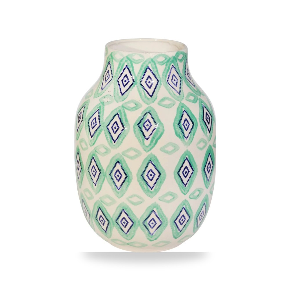 سيراميك أبيض VASE, GREEN - WHITE Sagebrook Home