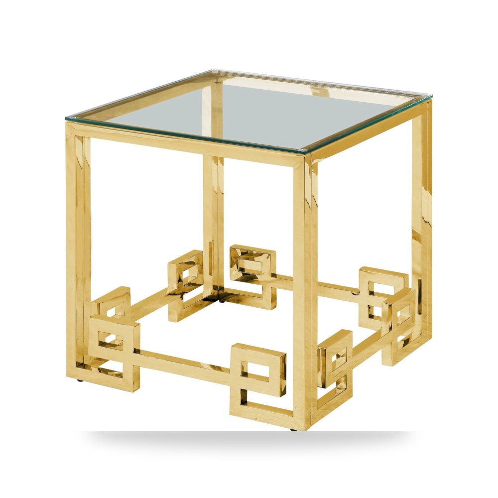كراسي ومقاعد فاخرة - ستانلس ستيل فولاذ ذهبي GOLD - CLEAR - من Sagebrook Home
