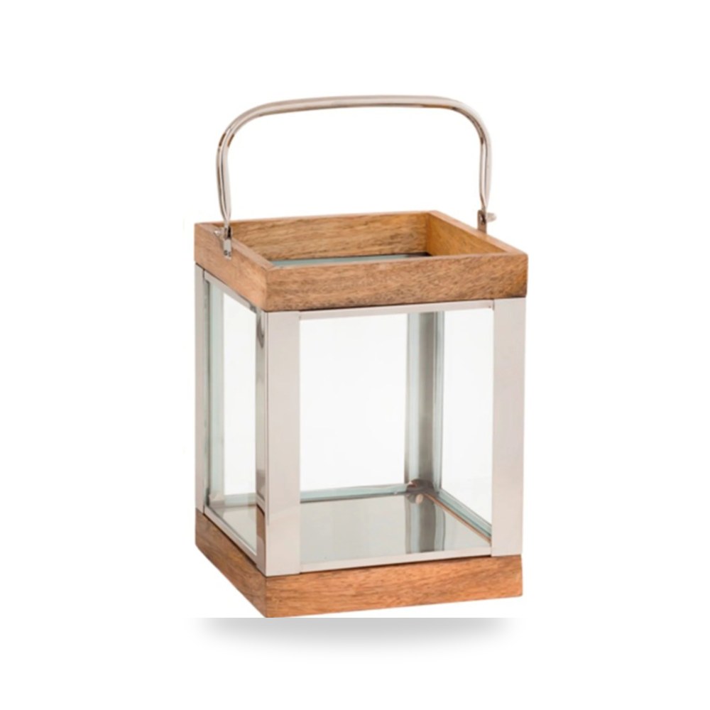 فانوس خشب فضي Metal Lantern, Silver Sagebrook Home