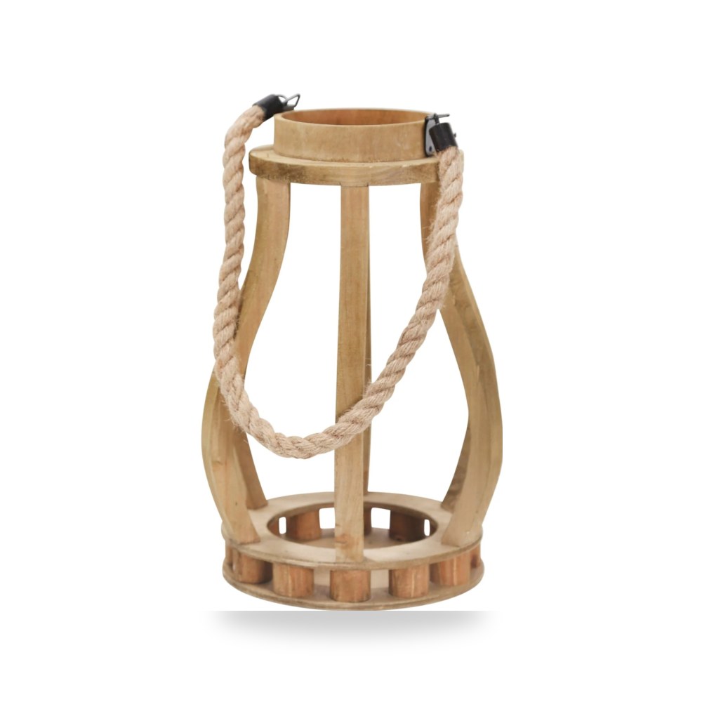 فانوس خشب بني Ropehandle Sagebrook Home
