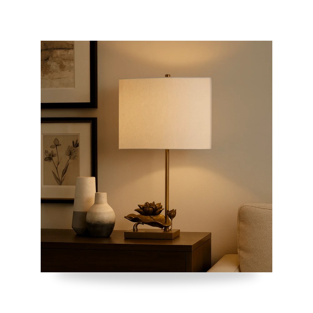 أباجورة طاولة ديكور POLY 28" LOTUS , ذهبي Sagebrook Home موديل 50699
