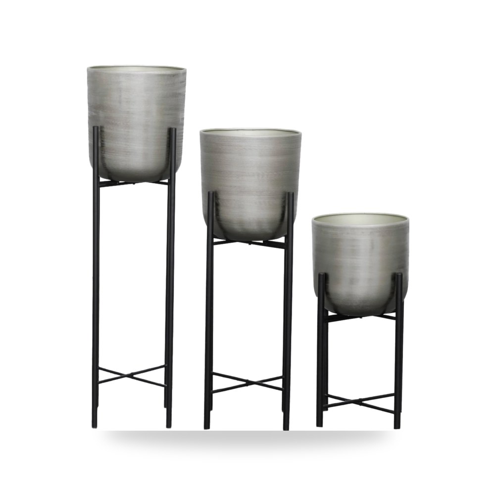 فضي S - 3 METAL PLANTERS سيجبروك هوم Sagebrook Home