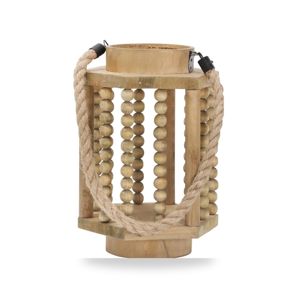 فانوس خشب بني ROPE HANDLE, Sagebrook Sagebrook Home