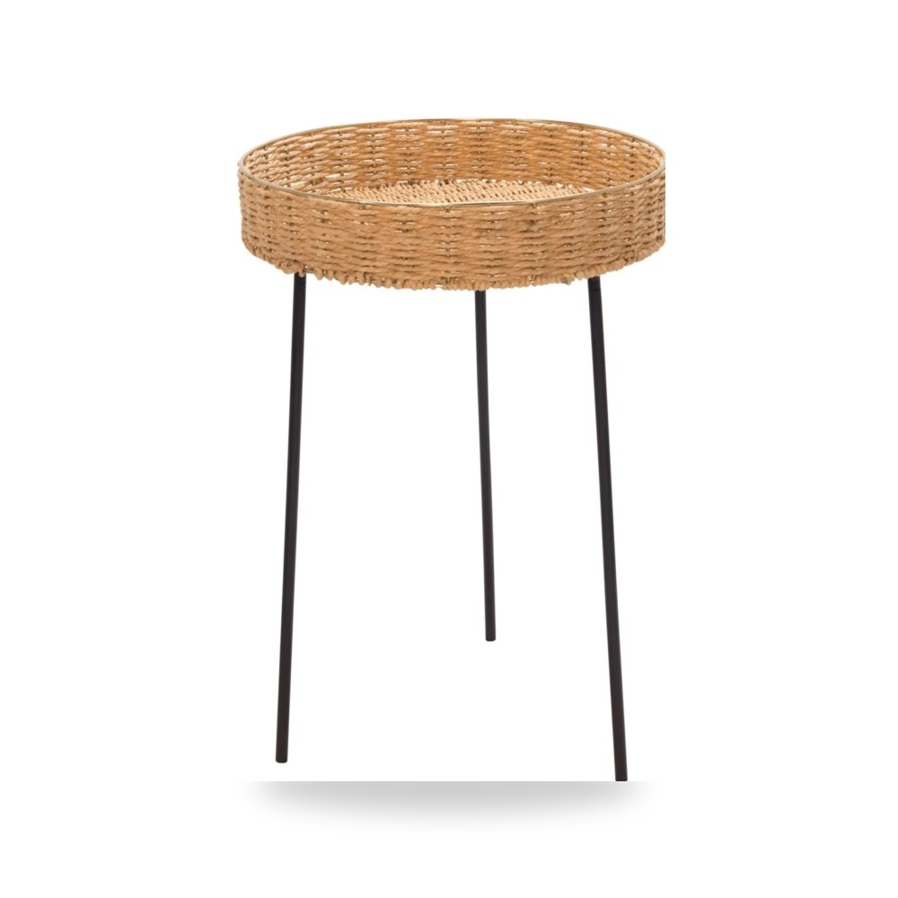 طاولة RATTAN 24"H ROUND ACCENT , بني Sagebrook Home