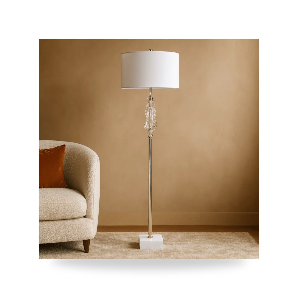 مصباح أرضي فضي POLYRESIN LAMP, SILVER من ساج بروك هوم Sagebrook Home