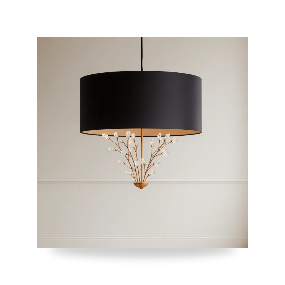 ثريا معلقة فاخرة - CRYSTAL FLOWER CHANDELIER, GOLD - من Sagebrook Home - طراز 52015-04