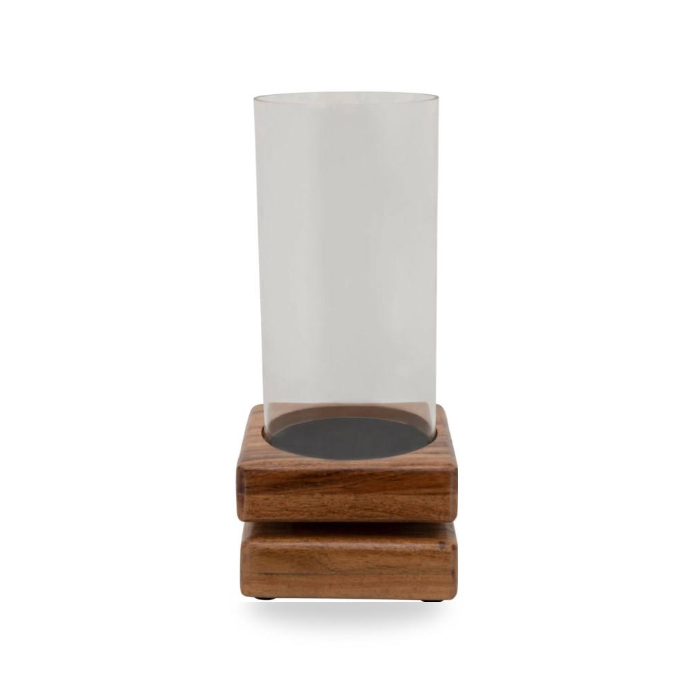 زجاج بني WOOD - GLASS HURRICANE, Sagebrook Sagebrook Home