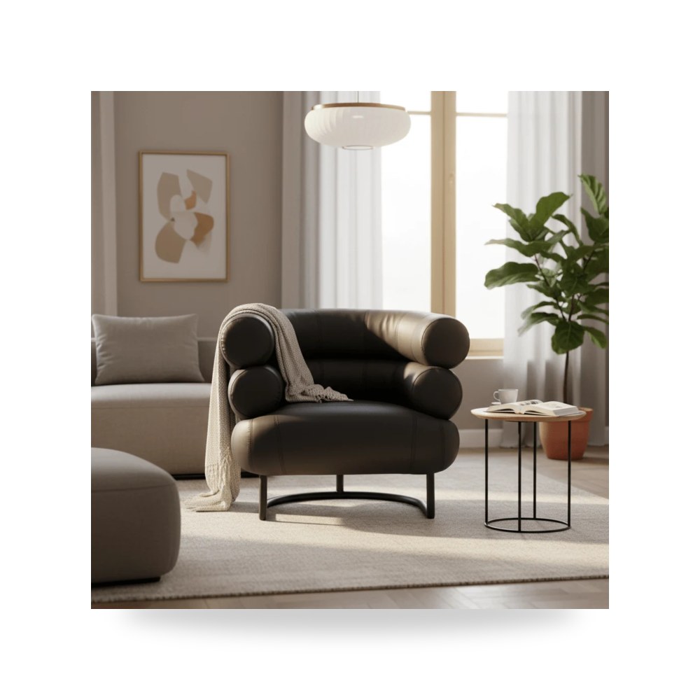 كرسي جلوس بتصميم أنيق - كرسي أسود موديل WR0802 005821 - طراز WR0802-005821