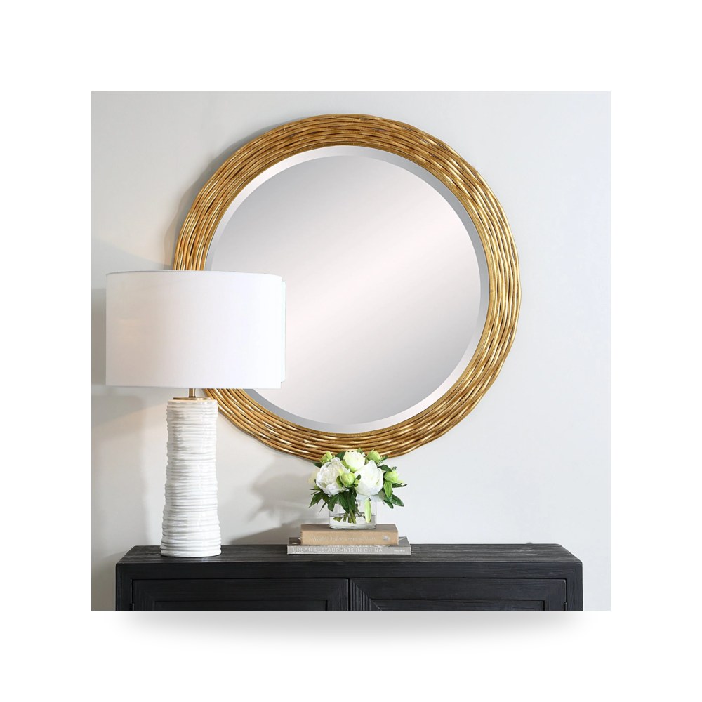 مرآة ذهبي Celeste Round Uttermost